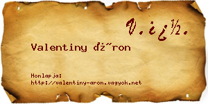Valentiny Áron névjegykártya